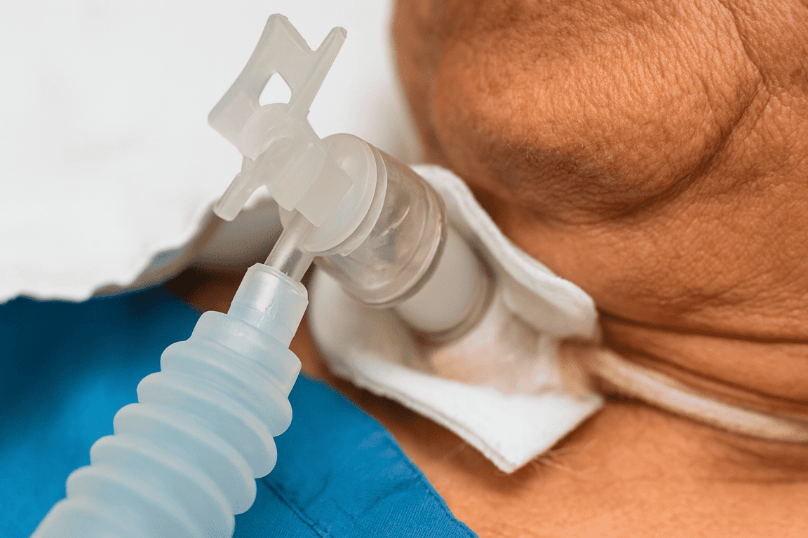 Atención de Pacientes Traqueostomizados a Domicilio con MAQMUN Médica. Cuidados, curaciones, aspiración y cambios de cánula con personal experto