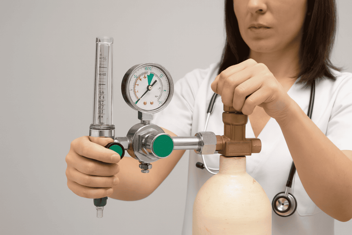 Oxigenoterapia a Domicilio con MAQMUN Médica. Supervisión para el correcto uso de tanques de oxígeno, y manejo de válvulas en casa con atención profesional y segura