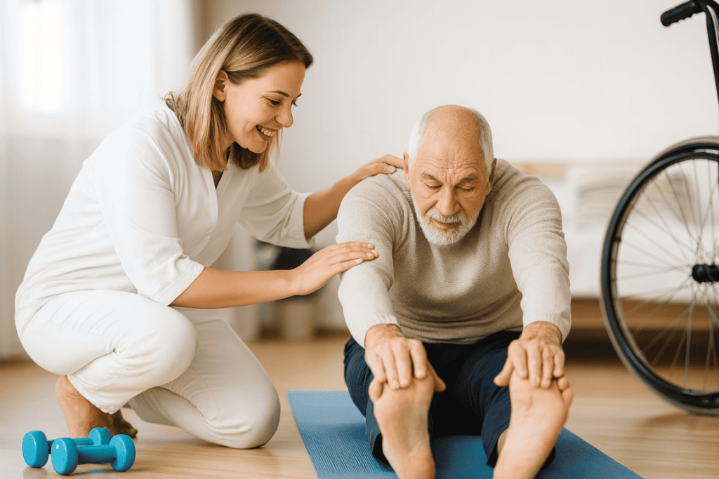 Rehabilitación y Ejercicios Terapéuticos Supervisados a Domicilio con MAQMUN Médica. Atención profesional, personalizada y humana en tu hogar